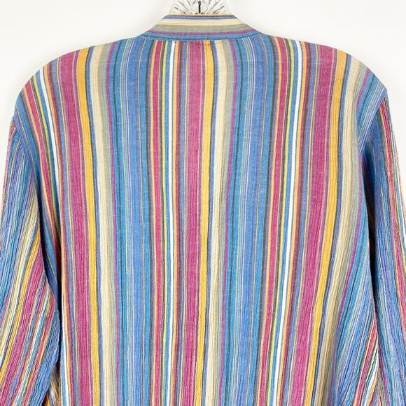 Soft Surroundings Multi Color Tunic Top Embroidered Beaded Cotton Womens Size L - Picture 9 of 11